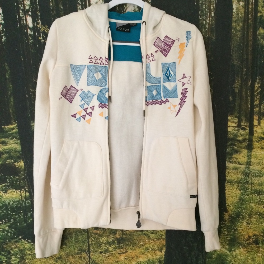Volcom Off-White Full Zipper Hoodie